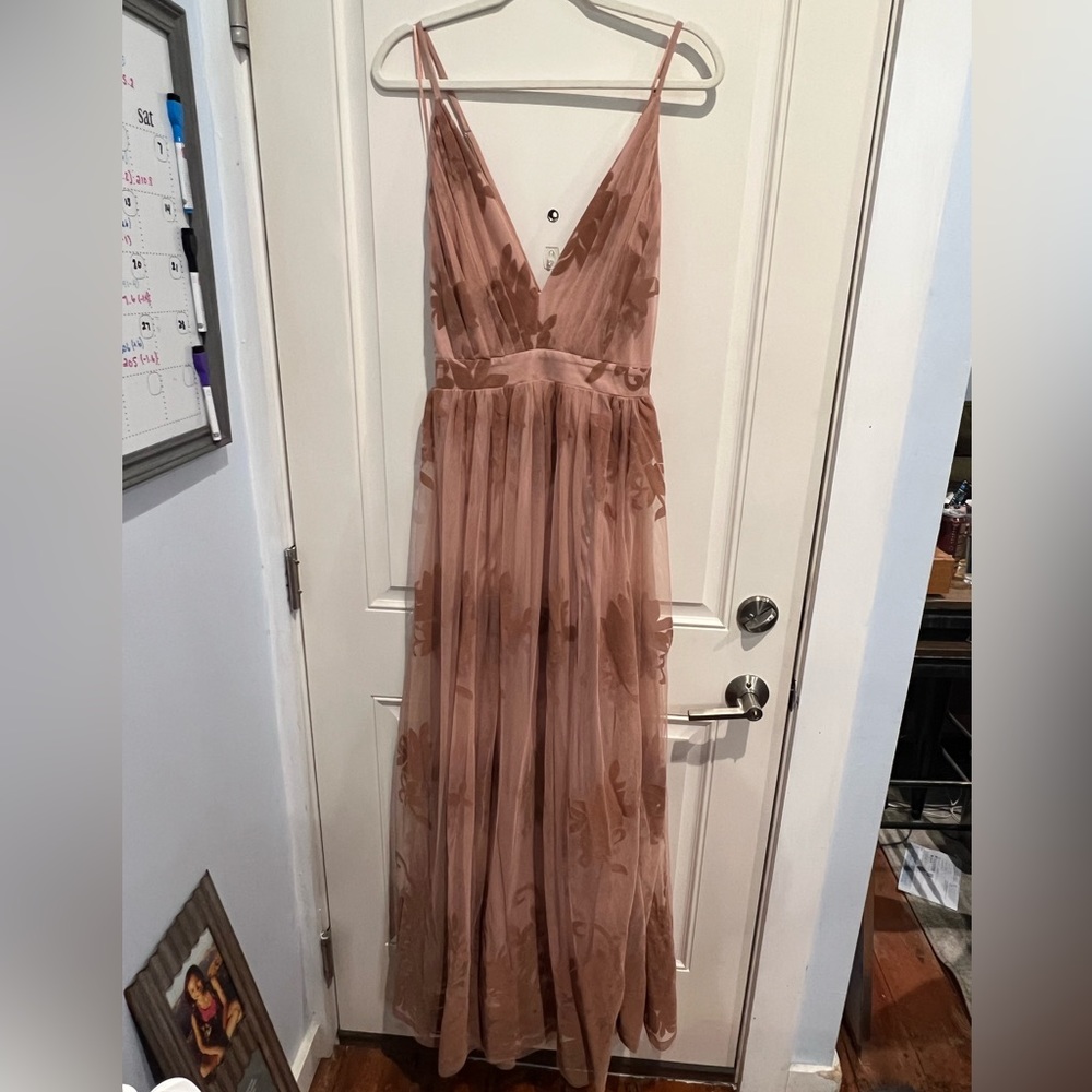 Spaghetti Strap Blush Pink Gown